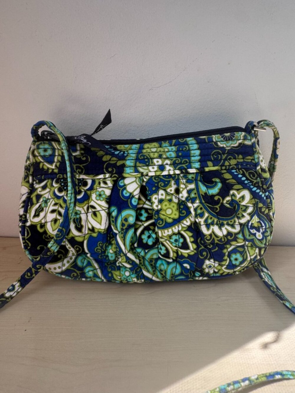 Vera Bradley Frannie Baguette Crossbody – Blue Green Paisley Y2K 🔥 - Picture 4 of 14
